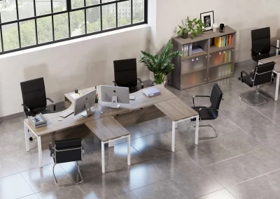 Офисная мебель для персонала Metal system Вяз благородный/Белый металл