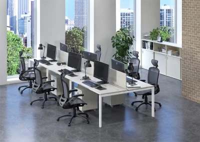 Офисная мебель для персонала Metal system Дуб Наварра/Белый металл