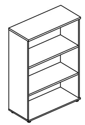Стеллаж средний (топ ДСП) вяз либерти / мокко премиум Alta/Alta MT/Alta ML, размер: 902x402x1274
