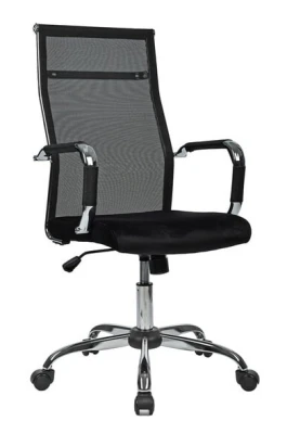 Кресло для руководителя Riva Art RCH 6017H черная сетка, черная ткань