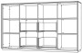  Шкаф средний со стеклом мат., 4 ящ., обвязка GS, фасады YN / NZ-0316.GS.YN /  2024х450х1200, обвязка GS, фасады YN, стекло матовое GLM - 1