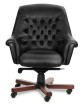 Кресло для персонала Classic chairs Оксфорд LB Meof-B-Oxford-2 черная кожа - 1