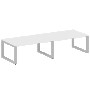 Перег. стол 2 столешницы на О-образном м/к Metal System Белый/Серый металл БО.ПРГ-2.5 3600*1235*750