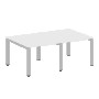 Перег. стол 2 столешницы на П-образном м/к Metal System Белый/Серый металл БП.ПРГ-2.1 2000*1235*750